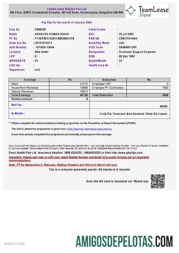 Em branco Modelo de recibo de pagamento digital TeamLease em formatos Word e PDF.pdf, 1